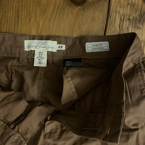 L.O.G.G. H&M ruddy slim fit cotton slacks 32W 32L cuffed - Picture 2 of 5